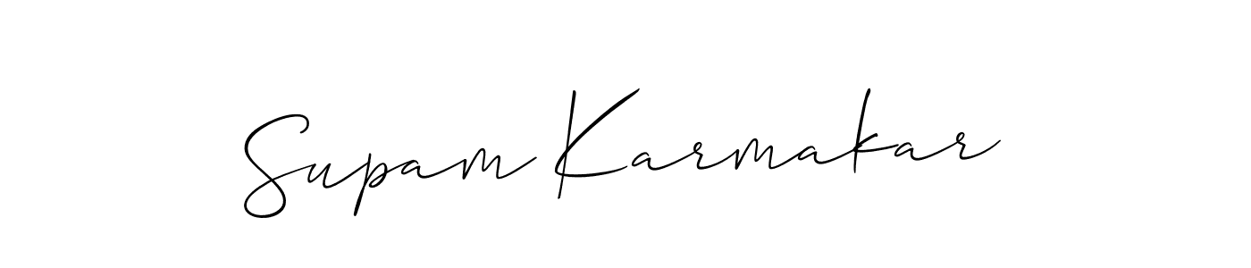 Also we have Supam Karmakar name is the best signature style. Create professional handwritten signature collection using Allison_Script autograph style. Supam Karmakar signature style 2 images and pictures png