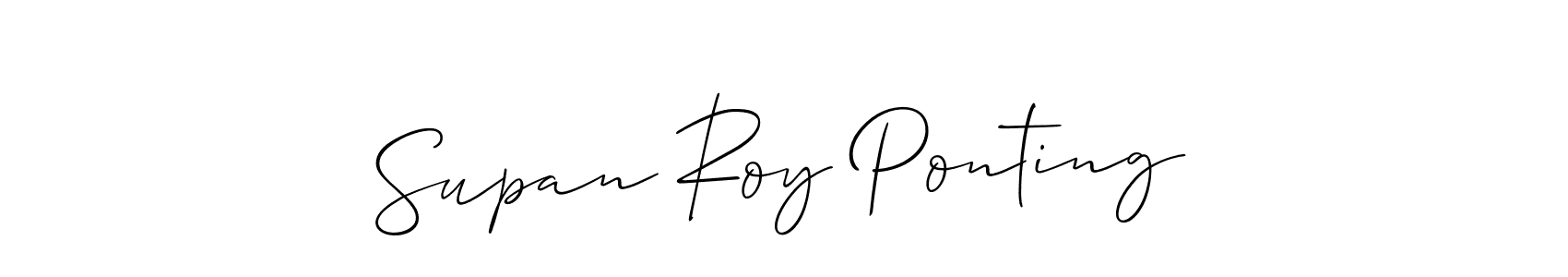 Make a beautiful signature design for name Supan Roy Ponting. With this signature (Allison_Script) style, you can create a handwritten signature for free. Supan Roy Ponting signature style 2 images and pictures png