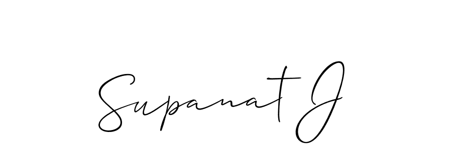 Also You can easily find your signature by using the search form. We will create Supanat J name handwritten signature images for you free of cost using Allison_Script sign style. Supanat J signature style 2 images and pictures png