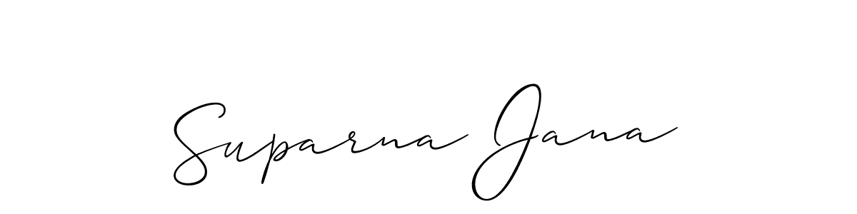 Allison_Script is a professional signature style that is perfect for those who want to add a touch of class to their signature. It is also a great choice for those who want to make their signature more unique. Get Suparna Jana name to fancy signature for free. Suparna Jana signature style 2 images and pictures png