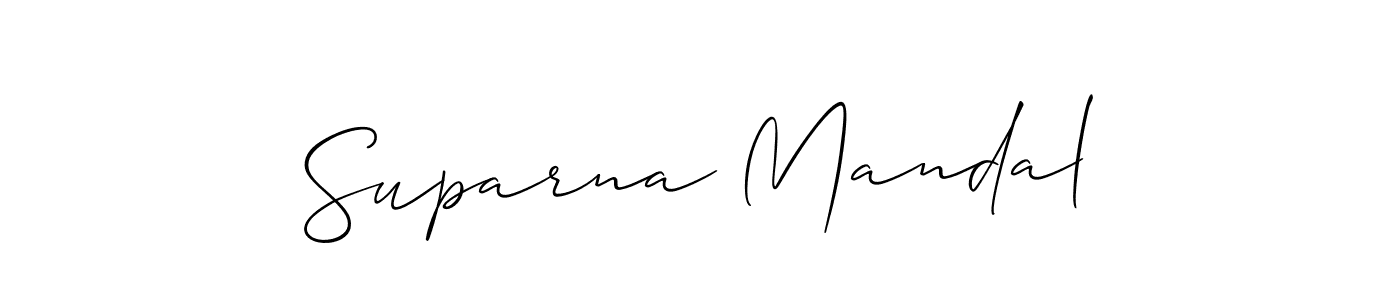 The best way (Allison_Script) to make a short signature is to pick only two or three words in your name. The name Suparna Mandal include a total of six letters. For converting this name. Suparna Mandal signature style 2 images and pictures png