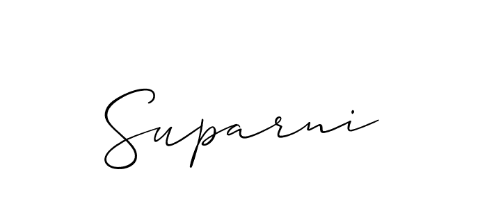The best way (Allison_Script) to make a short signature is to pick only two or three words in your name. The name Suparni include a total of six letters. For converting this name. Suparni signature style 2 images and pictures png
