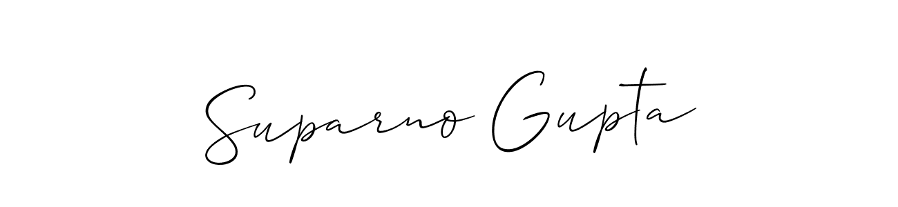 How to make Suparno Gupta name signature. Use Allison_Script style for creating short signs online. This is the latest handwritten sign. Suparno Gupta signature style 2 images and pictures png