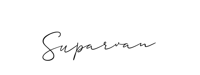 Design your own signature with our free online signature maker. With this signature software, you can create a handwritten (Allison_Script) signature for name Suparvan. Suparvan signature style 2 images and pictures png