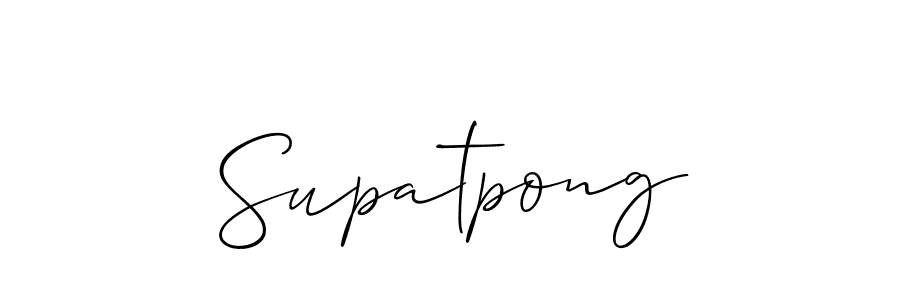 Design your own signature with our free online signature maker. With this signature software, you can create a handwritten (Allison_Script) signature for name Supatpong. Supatpong signature style 2 images and pictures png