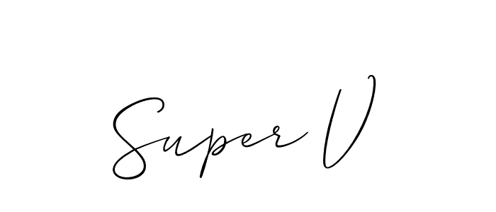 The best way (Allison_Script) to make a short signature is to pick only two or three words in your name. The name Super V include a total of six letters. For converting this name. Super V signature style 2 images and pictures png