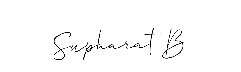 if you are searching for the best signature style for your name Supharat B. so please give up your signature search. here we have designed multiple signature styles  using Allison_Script. Supharat B signature style 2 images and pictures png