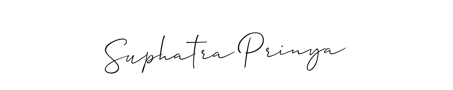 Use a signature maker to create a handwritten signature online. With this signature software, you can design (Allison_Script) your own signature for name Suphatra Prinya. Suphatra Prinya signature style 2 images and pictures png