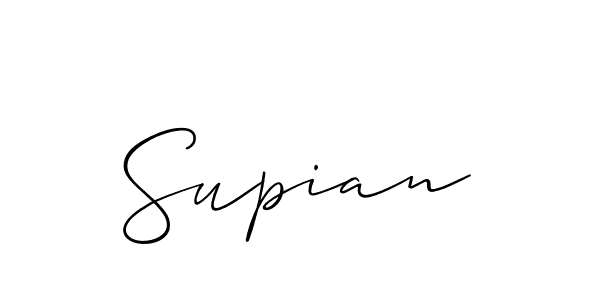 Design your own signature with our free online signature maker. With this signature software, you can create a handwritten (Allison_Script) signature for name Supian. Supian signature style 2 images and pictures png