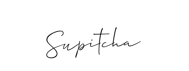 if you are searching for the best signature style for your name Supitcha. so please give up your signature search. here we have designed multiple signature styles  using Allison_Script. Supitcha signature style 2 images and pictures png