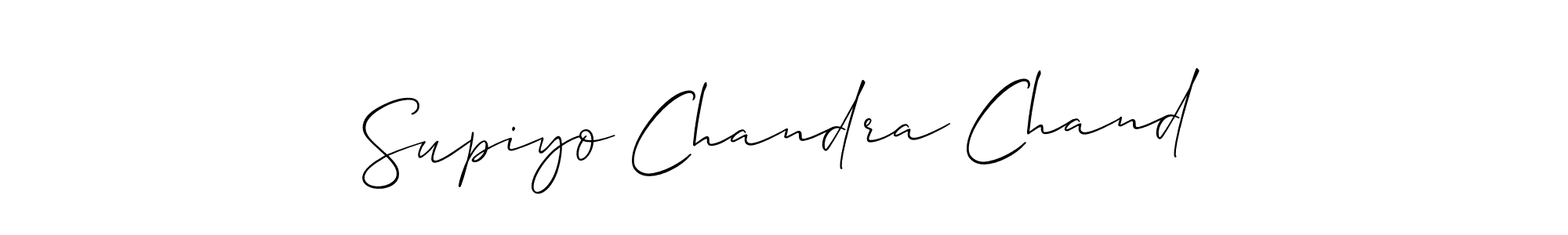 Make a short Supiyo Chandra Chand signature style. Manage your documents anywhere anytime using Allison_Script. Create and add eSignatures, submit forms, share and send files easily. Supiyo Chandra Chand signature style 2 images and pictures png