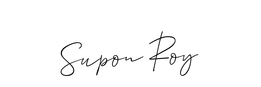 Design your own signature with our free online signature maker. With this signature software, you can create a handwritten (Allison_Script) signature for name Supon Roy. Supon Roy signature style 2 images and pictures png