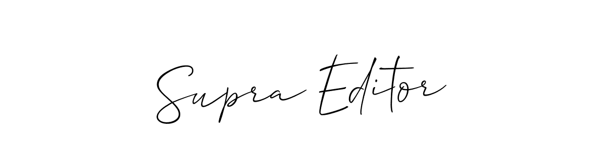 Make a beautiful signature design for name Supra Editor. With this signature (Allison_Script) style, you can create a handwritten signature for free. Supra Editor signature style 2 images and pictures png