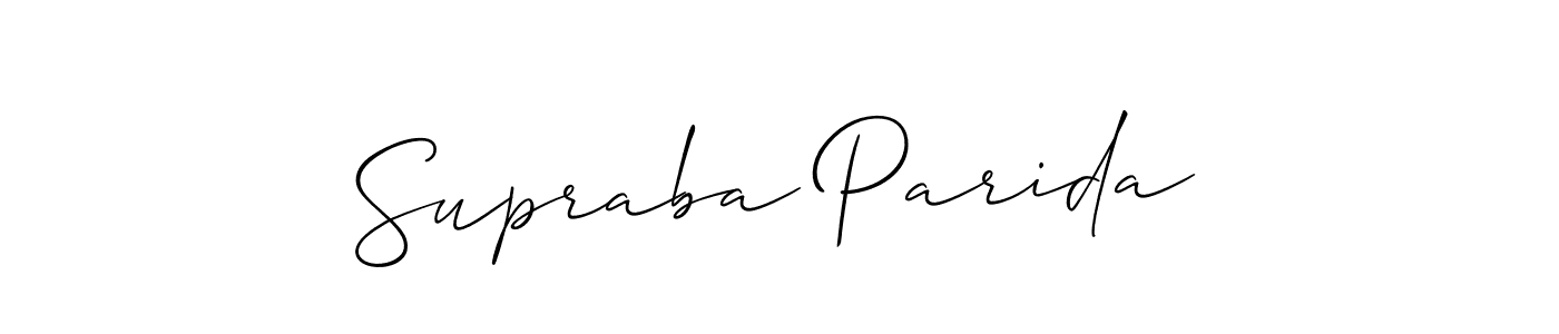 You can use this online signature creator to create a handwritten signature for the name Supraba Parida. This is the best online autograph maker. Supraba Parida signature style 2 images and pictures png