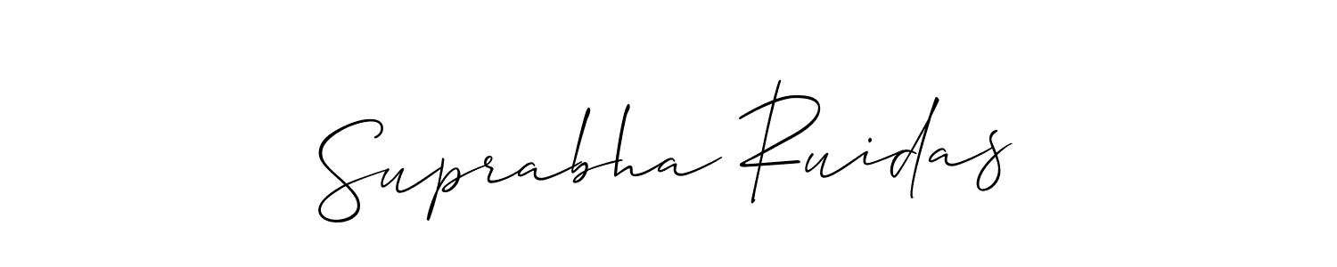 Make a short Suprabha Ruidas signature style. Manage your documents anywhere anytime using Allison_Script. Create and add eSignatures, submit forms, share and send files easily. Suprabha Ruidas signature style 2 images and pictures png