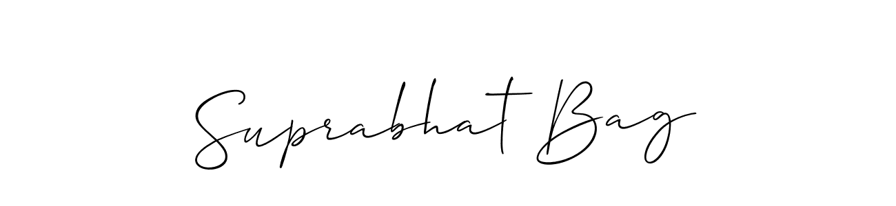 Design your own signature with our free online signature maker. With this signature software, you can create a handwritten (Allison_Script) signature for name Suprabhat Bag. Suprabhat Bag signature style 2 images and pictures png