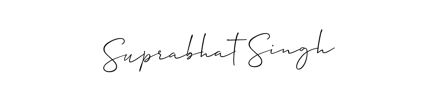 The best way (Allison_Script) to make a short signature is to pick only two or three words in your name. The name Suprabhat Singh include a total of six letters. For converting this name. Suprabhat Singh signature style 2 images and pictures png