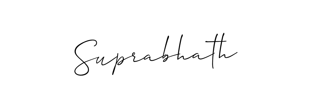 The best way (Allison_Script) to make a short signature is to pick only two or three words in your name. The name Suprabhath include a total of six letters. For converting this name. Suprabhath signature style 2 images and pictures png