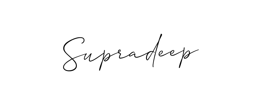 Supradeep stylish signature style. Best Handwritten Sign (Allison_Script) for my name. Handwritten Signature Collection Ideas for my name Supradeep. Supradeep signature style 2 images and pictures png