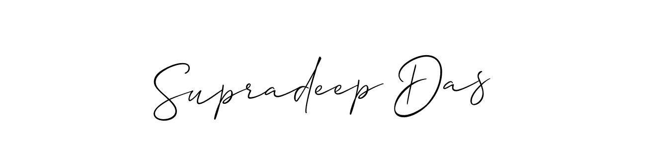 How to make Supradeep Das name signature. Use Allison_Script style for creating short signs online. This is the latest handwritten sign. Supradeep Das signature style 2 images and pictures png