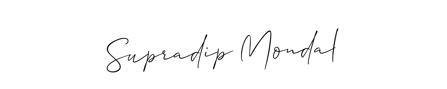 How to make Supradip Mondal name signature. Use Allison_Script style for creating short signs online. This is the latest handwritten sign. Supradip Mondal signature style 2 images and pictures png