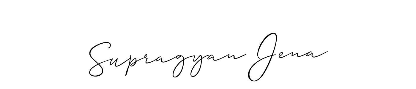 It looks lik you need a new signature style for name Supragyan Jena. Design unique handwritten (Allison_Script) signature with our free signature maker in just a few clicks. Supragyan Jena signature style 2 images and pictures png