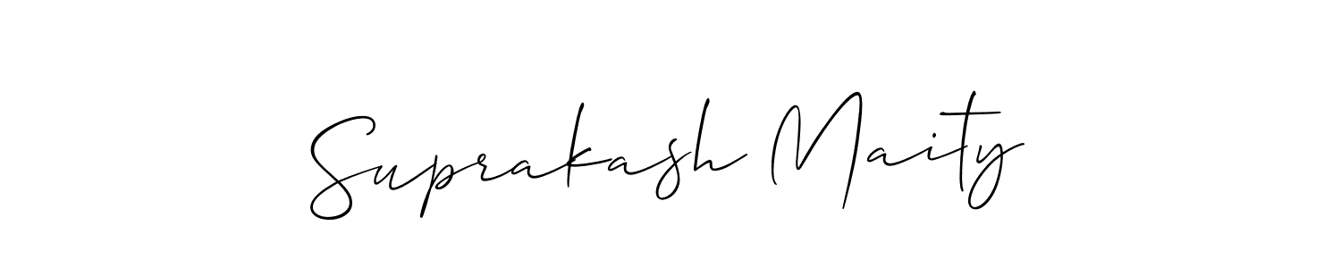 You should practise on your own different ways (Allison_Script) to write your name (Suprakash Maity) in signature. don't let someone else do it for you. Suprakash Maity signature style 2 images and pictures png