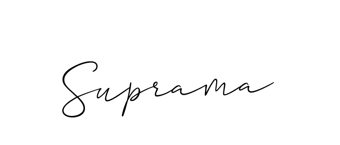Use a signature maker to create a handwritten signature online. With this signature software, you can design (Allison_Script) your own signature for name Suprama. Suprama signature style 2 images and pictures png