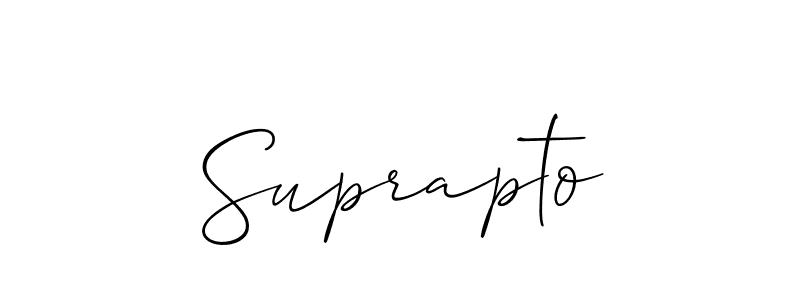 Similarly Allison_Script is the best handwritten signature design. Signature creator online .You can use it as an online autograph creator for name Suprapto. Suprapto signature style 2 images and pictures png