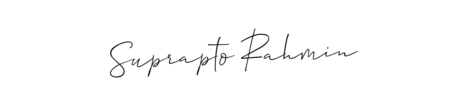 How to make Suprapto Rahmin name signature. Use Allison_Script style for creating short signs online. This is the latest handwritten sign. Suprapto Rahmin signature style 2 images and pictures png