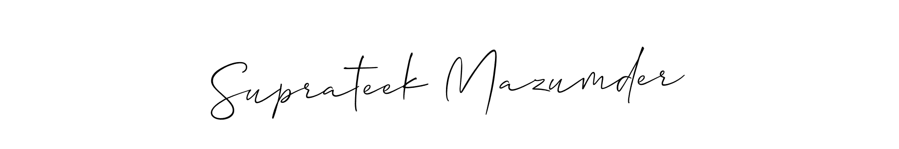 How to make Suprateek Mazumder signature? Allison_Script is a professional autograph style. Create handwritten signature for Suprateek Mazumder name. Suprateek Mazumder signature style 2 images and pictures png