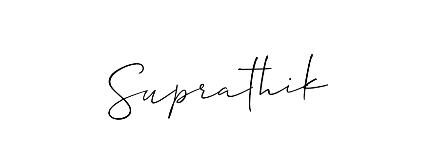 if you are searching for the best signature style for your name Suprathik. so please give up your signature search. here we have designed multiple signature styles  using Allison_Script. Suprathik signature style 2 images and pictures png