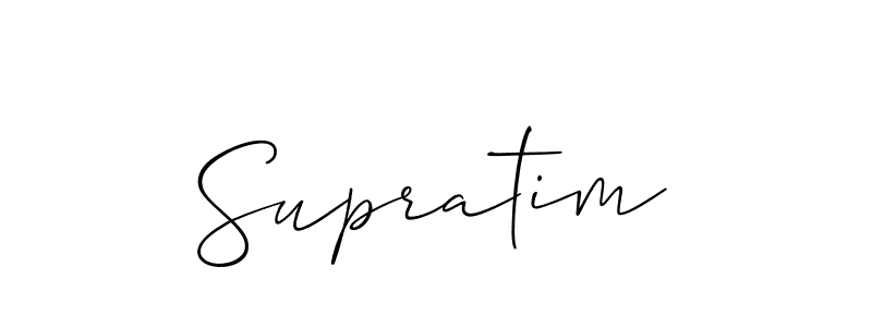 Design your own signature with our free online signature maker. With this signature software, you can create a handwritten (Allison_Script) signature for name Supratim. Supratim signature style 2 images and pictures png