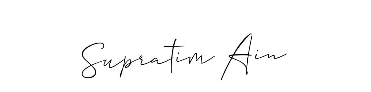 Create a beautiful signature design for name Supratim Ain. With this signature (Allison_Script) fonts, you can make a handwritten signature for free. Supratim Ain signature style 2 images and pictures png