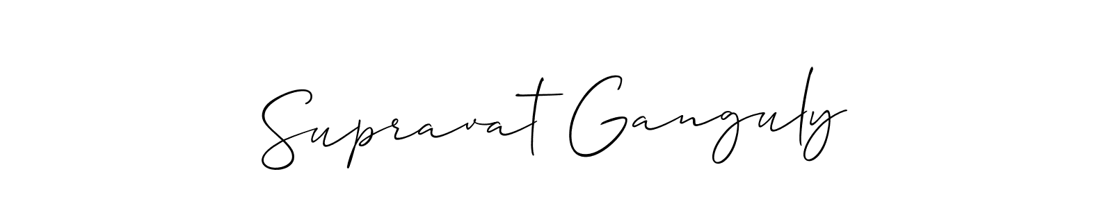 Use a signature maker to create a handwritten signature online. With this signature software, you can design (Allison_Script) your own signature for name Supravat Ganguly. Supravat Ganguly signature style 2 images and pictures png