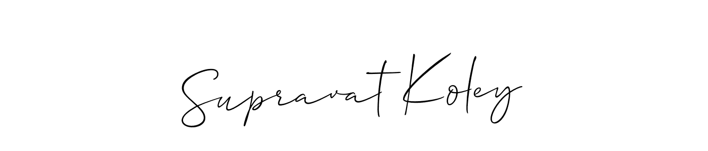 Use a signature maker to create a handwritten signature online. With this signature software, you can design (Allison_Script) your own signature for name Supravat Koley. Supravat Koley signature style 2 images and pictures png