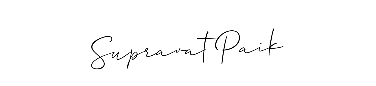 Design your own signature with our free online signature maker. With this signature software, you can create a handwritten (Allison_Script) signature for name Supravat Paik. Supravat Paik signature style 2 images and pictures png