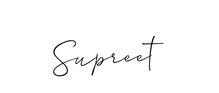 Best and Professional Signature Style for Supreet. Allison_Script Best Signature Style Collection. Supreet signature style 2 images and pictures png