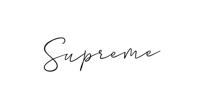 Design your own signature with our free online signature maker. With this signature software, you can create a handwritten (Allison_Script) signature for name Supreme. Supreme signature style 2 images and pictures png