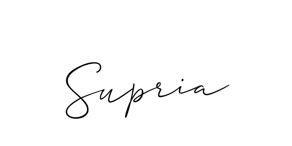 Make a beautiful signature design for name Supria. With this signature (Allison_Script) style, you can create a handwritten signature for free. Supria signature style 2 images and pictures png