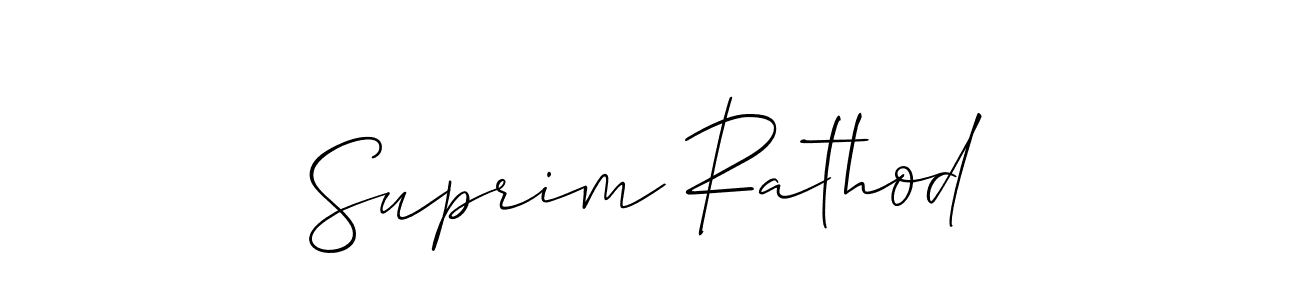 Allison_Script is a professional signature style that is perfect for those who want to add a touch of class to their signature. It is also a great choice for those who want to make their signature more unique. Get Suprim Rathod name to fancy signature for free. Suprim Rathod signature style 2 images and pictures png