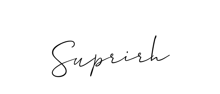 It looks lik you need a new signature style for name Suprirh. Design unique handwritten (Allison_Script) signature with our free signature maker in just a few clicks. Suprirh signature style 2 images and pictures png