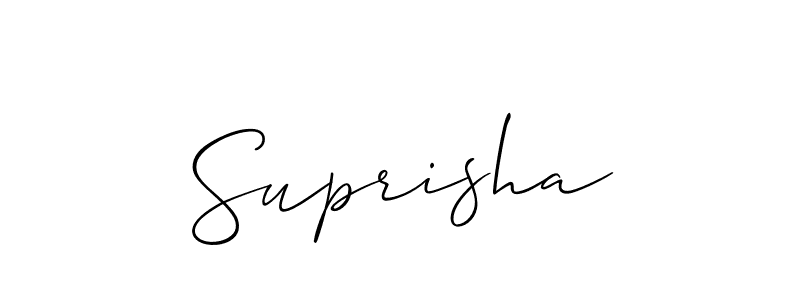 Similarly Allison_Script is the best handwritten signature design. Signature creator online .You can use it as an online autograph creator for name Suprisha. Suprisha signature style 2 images and pictures png