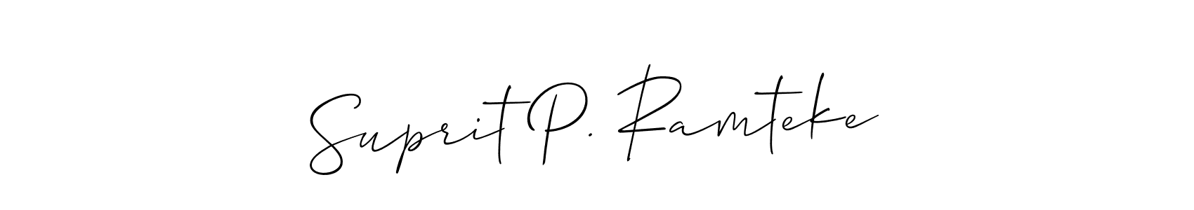 How to Draw Suprit P. Ramteke signature style? Allison_Script is a latest design signature styles for name Suprit P. Ramteke. Suprit P. Ramteke signature style 2 images and pictures png
