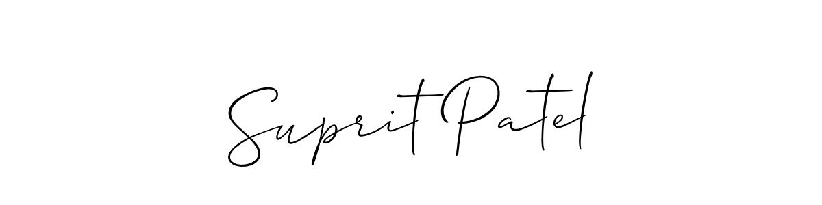 It looks lik you need a new signature style for name Suprit Patel. Design unique handwritten (Allison_Script) signature with our free signature maker in just a few clicks. Suprit Patel signature style 2 images and pictures png