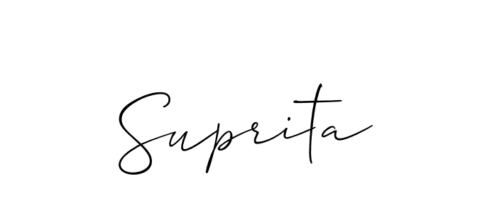 The best way (Allison_Script) to make a short signature is to pick only two or three words in your name. The name Suprita include a total of six letters. For converting this name. Suprita signature style 2 images and pictures png