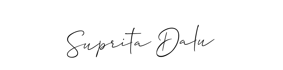 if you are searching for the best signature style for your name Suprita Dalu. so please give up your signature search. here we have designed multiple signature styles  using Allison_Script. Suprita Dalu signature style 2 images and pictures png