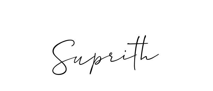 How to make Suprith name signature. Use Allison_Script style for creating short signs online. This is the latest handwritten sign. Suprith signature style 2 images and pictures png