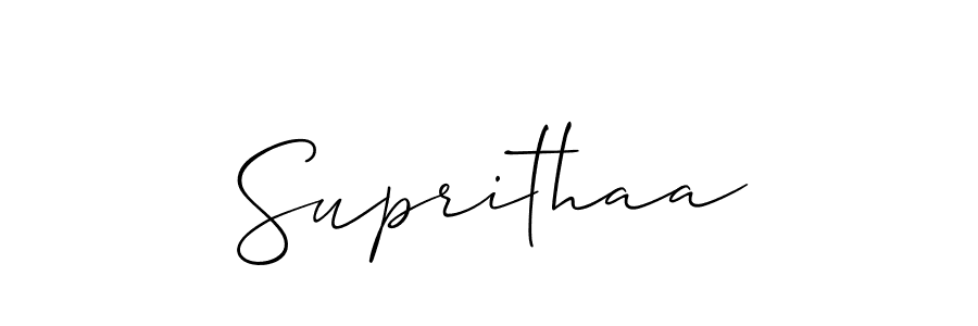 Use a signature maker to create a handwritten signature online. With this signature software, you can design (Allison_Script) your own signature for name Suprithaa. Suprithaa signature style 2 images and pictures png