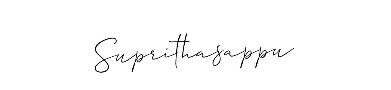 The best way (Allison_Script) to make a short signature is to pick only two or three words in your name. The name Suprithasappu include a total of six letters. For converting this name. Suprithasappu signature style 2 images and pictures png